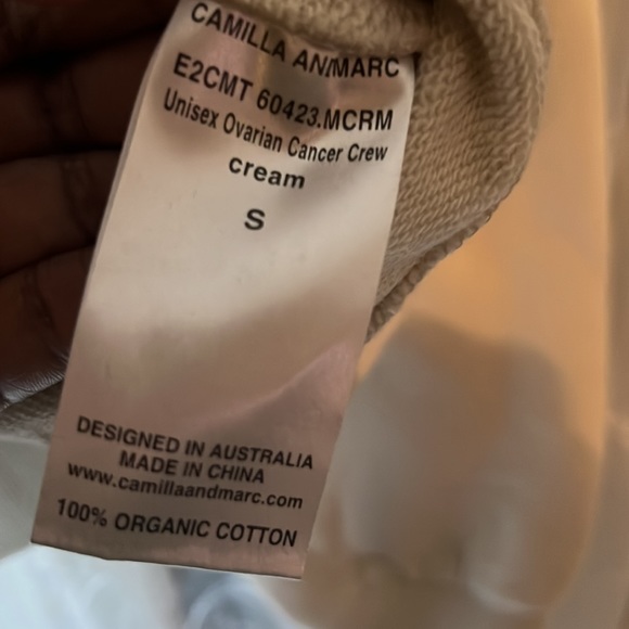 CAMILLA AND MARC ‘Ovaries. Talk About Them.’ Ovarian Cancer Sweatshirt Cream - Picture 7 of 10